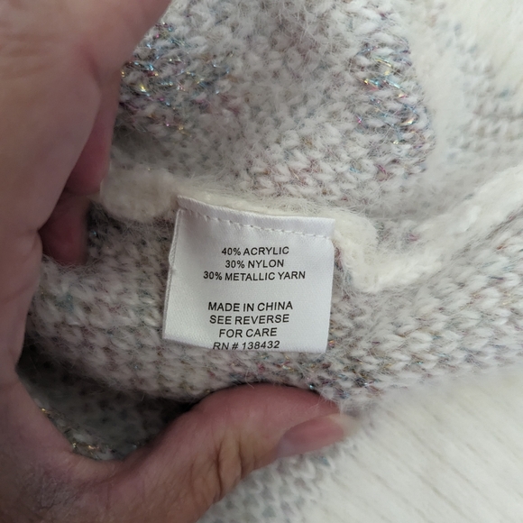 Brand New Modcloth Cozy White Sweater W/ Silver Dots Size 2X Super Soft - Picture 4 of 6